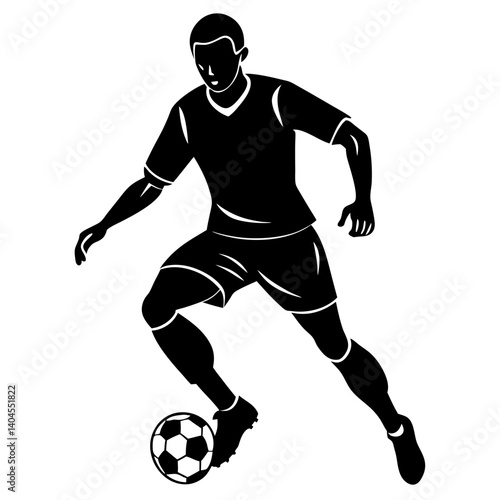 Scocer player vector silhouette single collection
