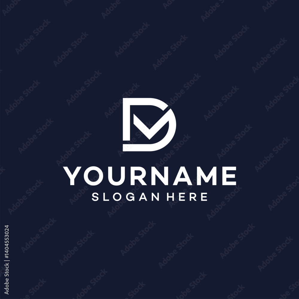 Fototapeta premium letter D M logo design vector template illustration.
