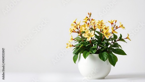 Wallpaper Mural Pear Blossoms and Tagetes in a White Porcelain Planter Torontodigital.ca