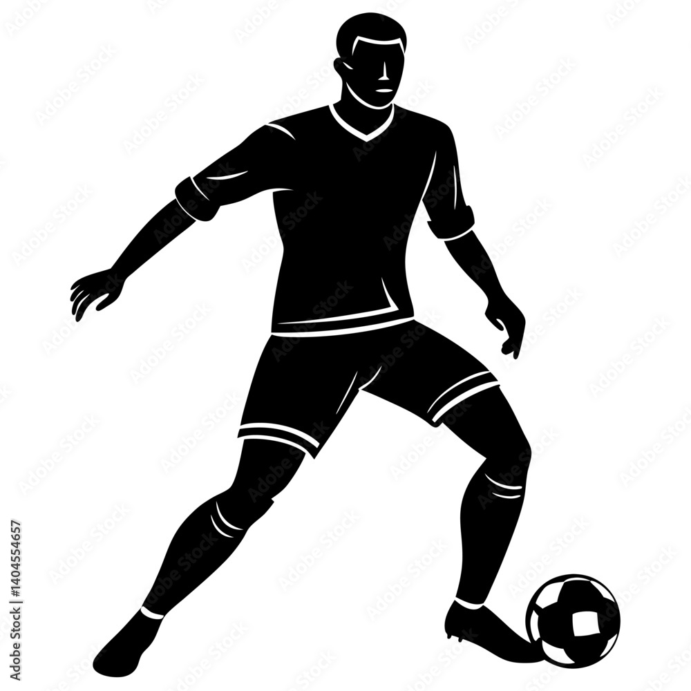 Naklejka premium Scocer player vector silhouette single collection