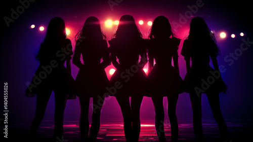 女性アイドルグループのシルエット