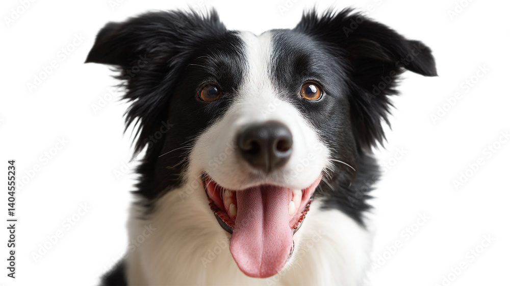 Border collie dog portrait close up black and white pet animal canine happy smiling face adorable puppy on transparent background Border collie dog portrait close up black and white pet animal canine happy smiling face adorable puppy on transparent background
