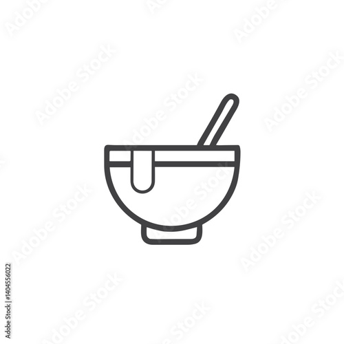 Mixing Bowl with Spoon Icon for Baking Websites, Recipe Apps, Dessert Blogs, Cooking Classes Graphics and Culinary Content