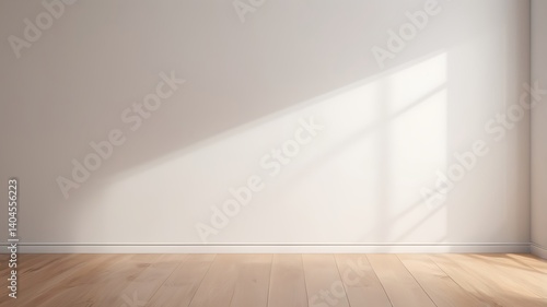 Empty Room with Sunlight Streaming Through Window Minimalist Interior Design
