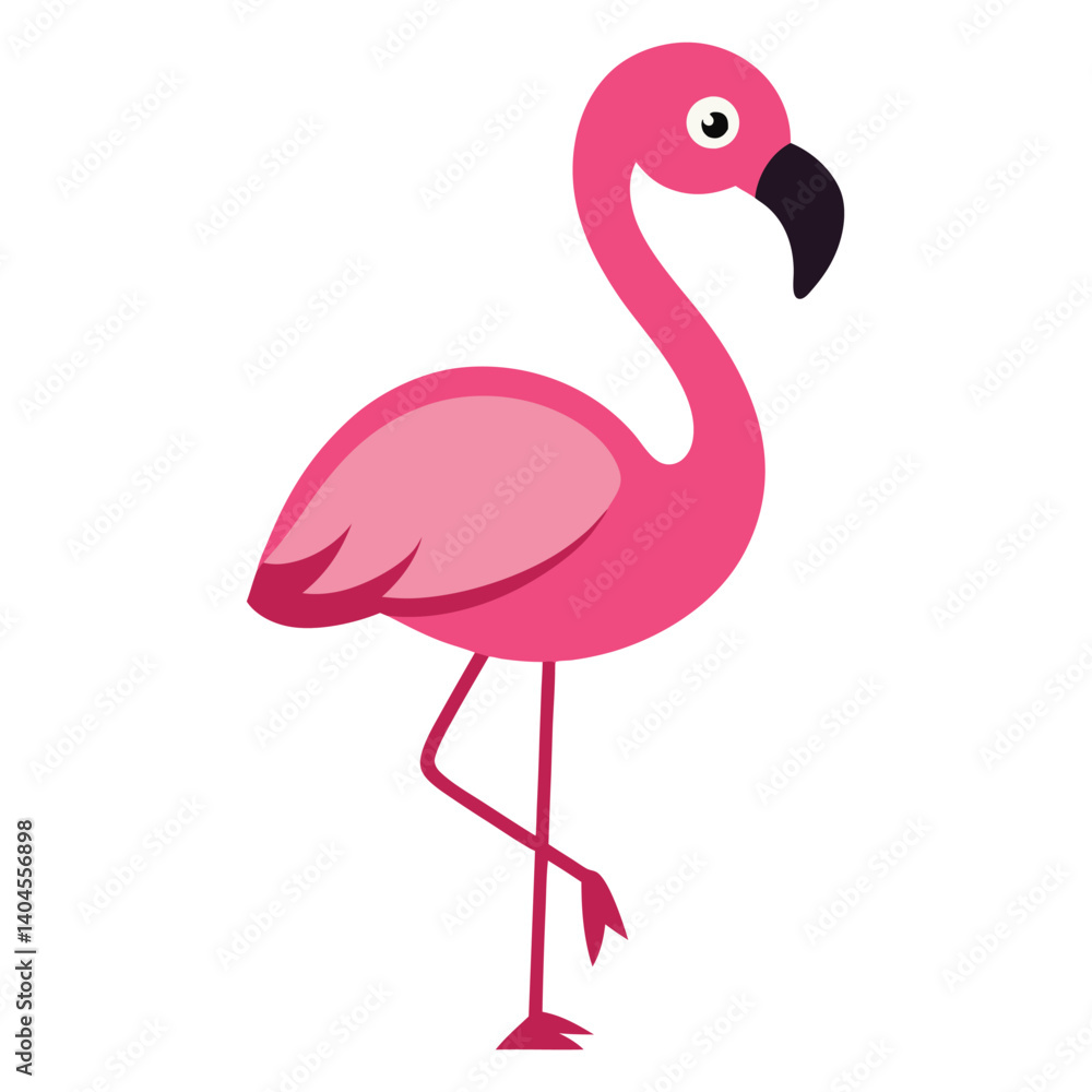 Pink Flamingo Standing on One Leg Pink Flamingo Standing on One Leg