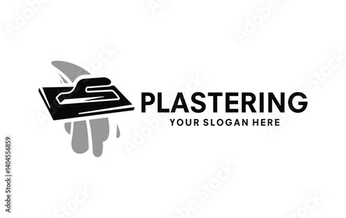 plastering logo design vector illustration