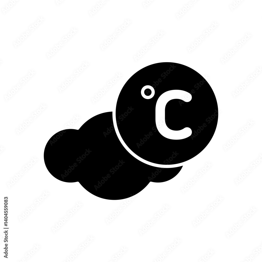 Icon a degree Celsius, isolated against a clean background. Icon a degree Celsius, isolated against a clean background.
