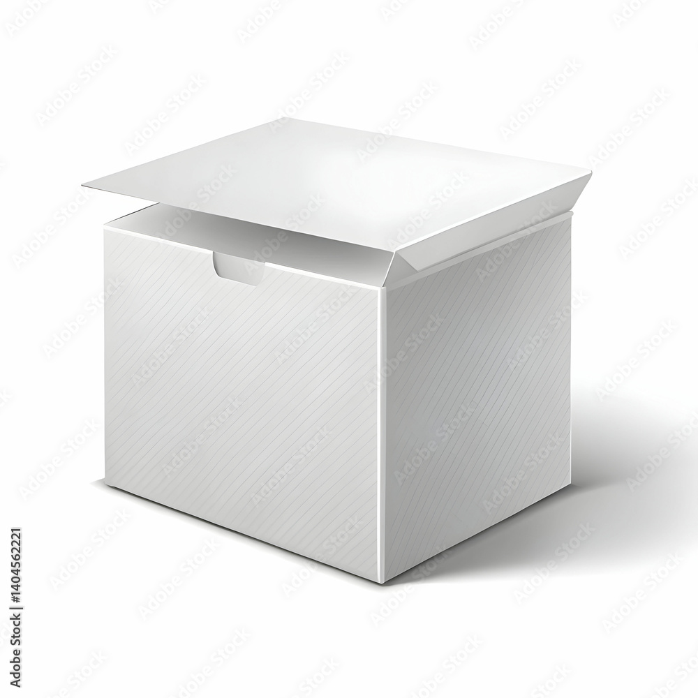 white blank cardboard box with flip top realistic white blank cardboard box with flip top realistic
