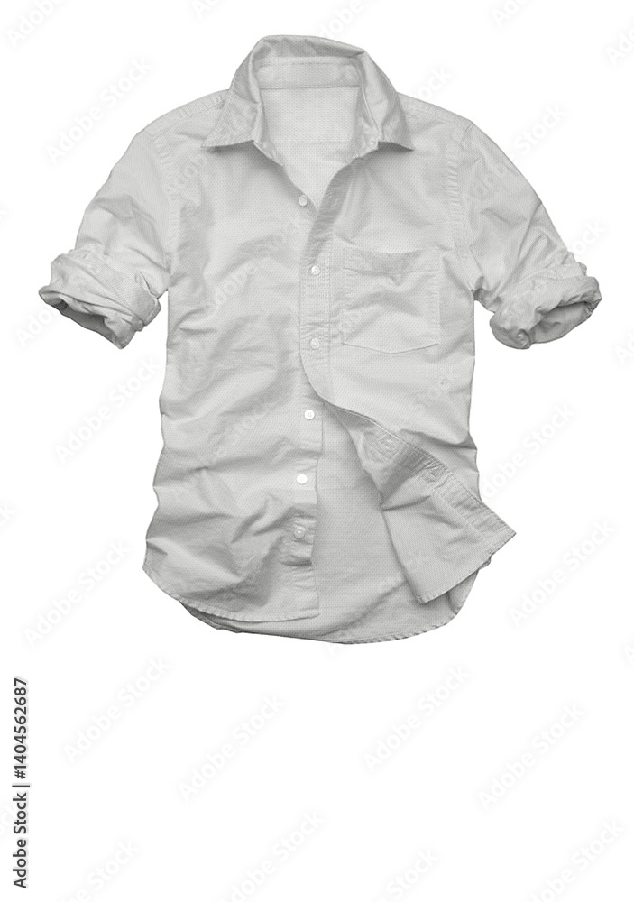 Isolated on a white background, a casual plaid shirt, a classic garment of cotton fabric, showcases its timeless style and design Isolated on a white background, a casual plaid shirt, a classic garment of cotton fabric, showcases its timeless style and design
