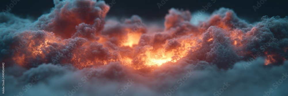 © Ryzhkov - Cinematic Volumetric VFX Immersive Digital Particle of Luminous Cosmic Cloud Explosion for Next-Gen Visual Storytelling and Motion Design