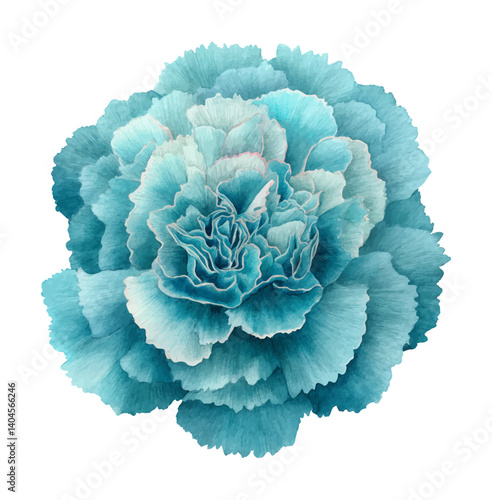 Close-up of a Beautiful Blue Carnation Flower in Full Bloom with Intricate Petal Details