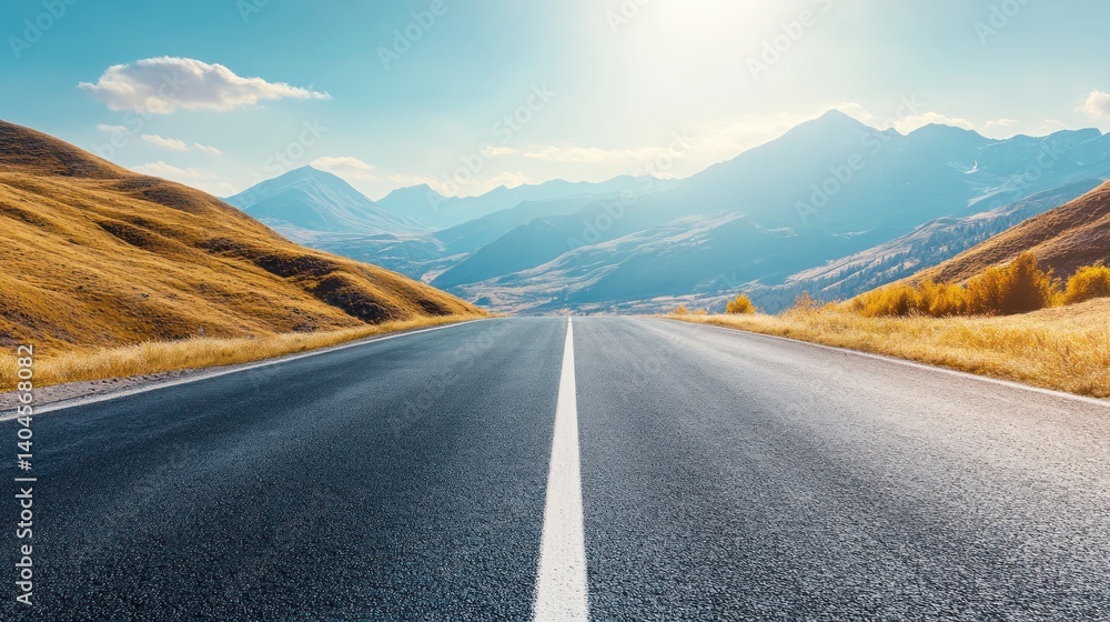 Fototapeta premium Asphalt Road Through Majestic Mountains