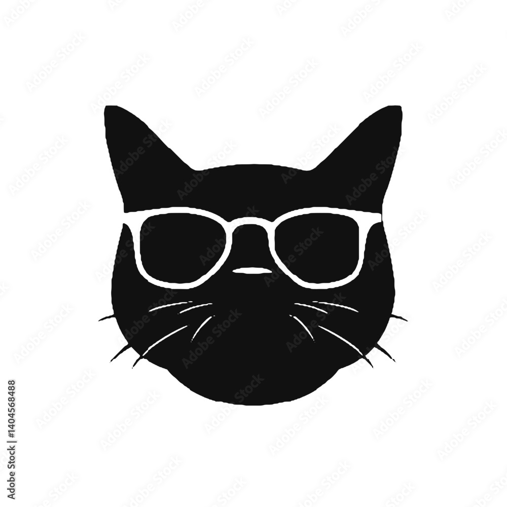 Obraz premium black cat on white background vector