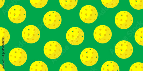 pickleball balls seamless pattern  design on green background vector illustration