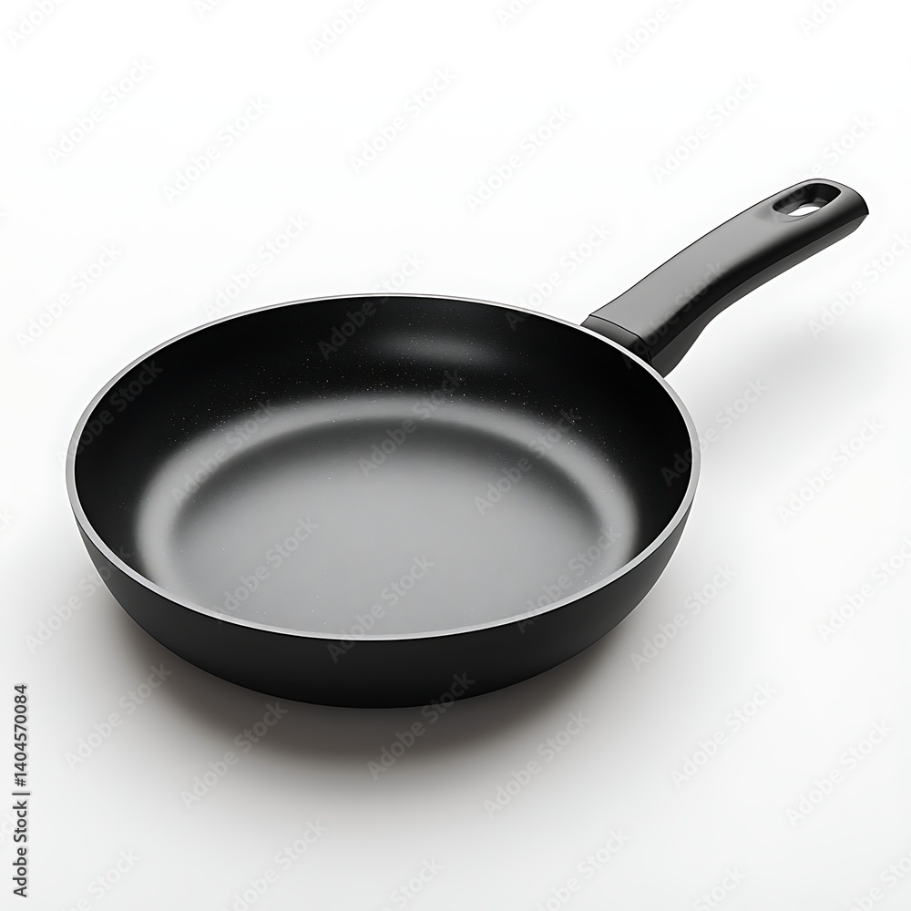 Non-stick Frying Pan: A sleek, black non-stick frying pan with a comfortable ergonomic handle, ideal for cooking a variety of dishes. Perfect for showcasing recipes or kitchenware. Non-stick Frying Pan: A sleek, black non-stick frying pan with a comfortable ergonomic handle, ideal for cooking a variety of dishes. Perfect for showcasing recipes or kitchenware.