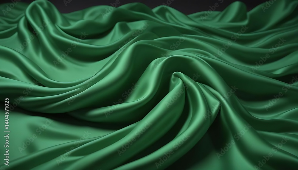 Green piece of fabric with a pattern Green piece of fabric with a pattern
