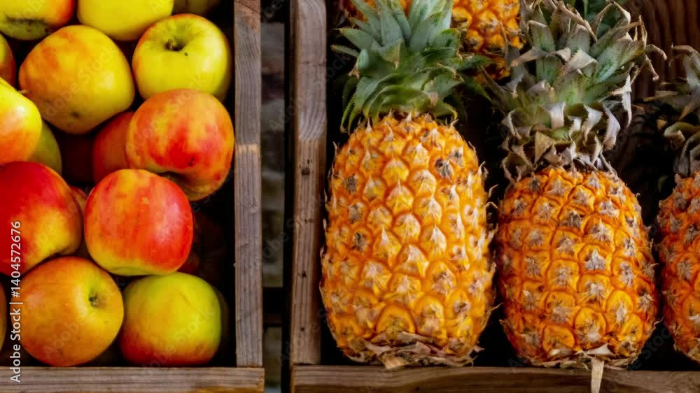 Fruits on bucket in market with various fruits Fruits on bucket in market with various fruits