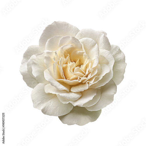 Close-up of a Creamy White Rose with Delicate Petals, Soft Lighting and Elegant Texture
