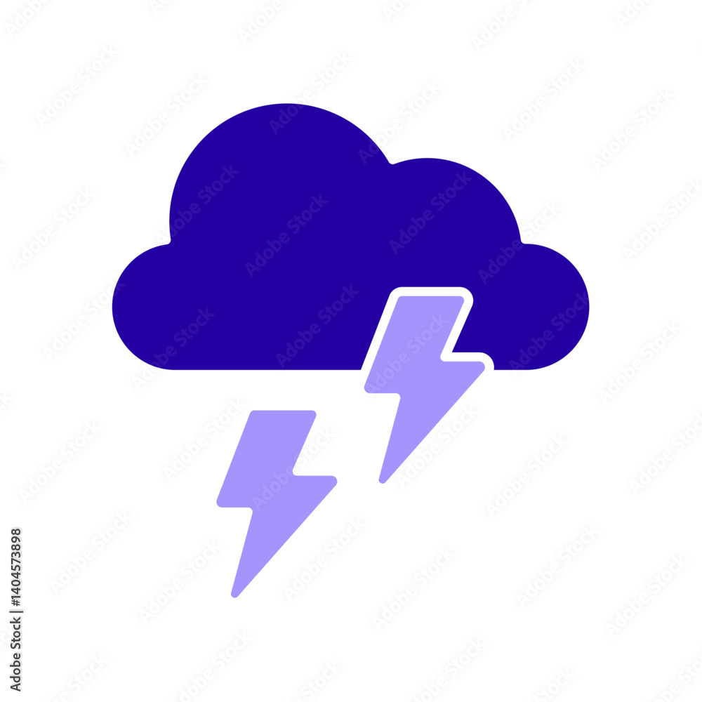 Icon a storm, isolated against a clean background. Icon a storm, isolated against a clean background.