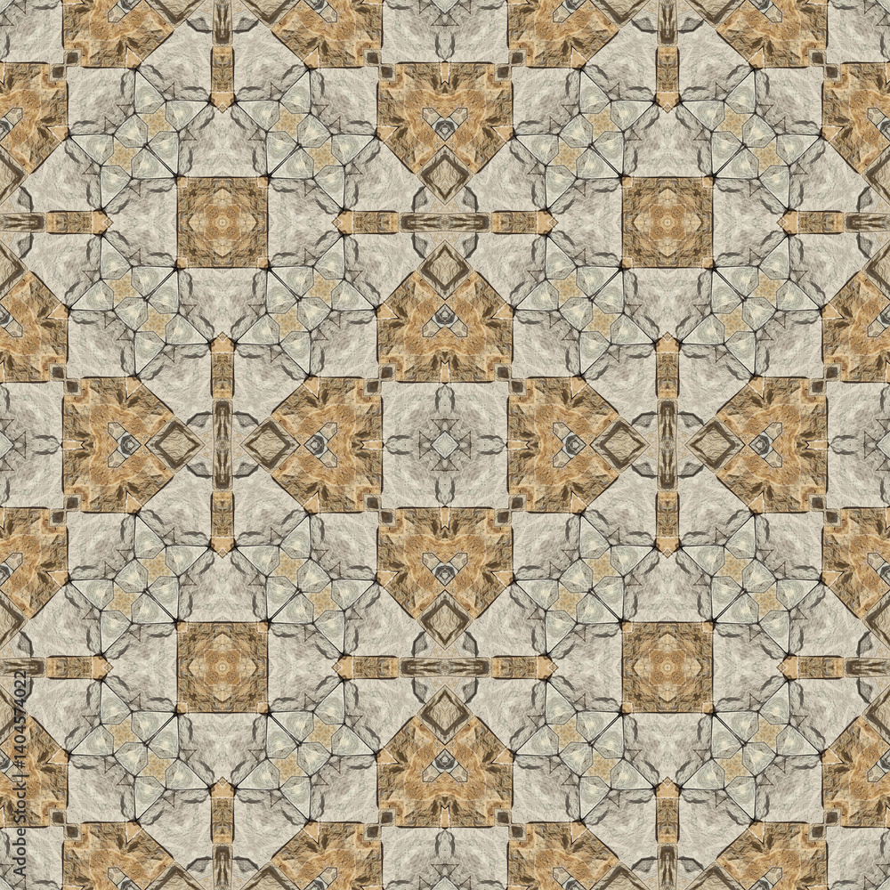 Seamless abstract pattern. Symmetrical texture. Kaleidoscope