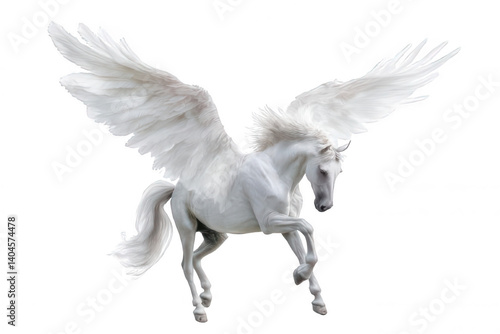 Flying Pegasus Horse with Wings Realistic Illustration Transparent Background