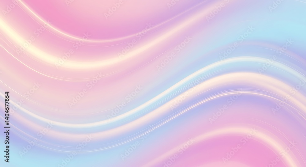 Obraz premium Pastel Wave Background Abstract Swirl Design in Soft Pink, Blue, and White