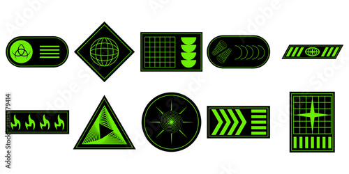 Green Brutalist Sticker Set