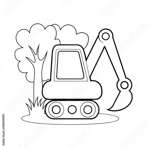 cute crane lifting toy  add tree and grass  colori.eps