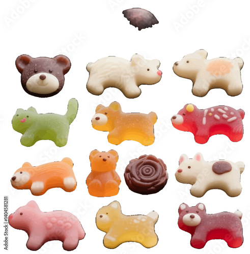 Land animals cute zoo shaped cookies dessert Dim sum jelly