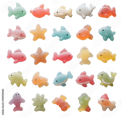 Marine animal fish shaped biscuit dessert Dim sum jelly