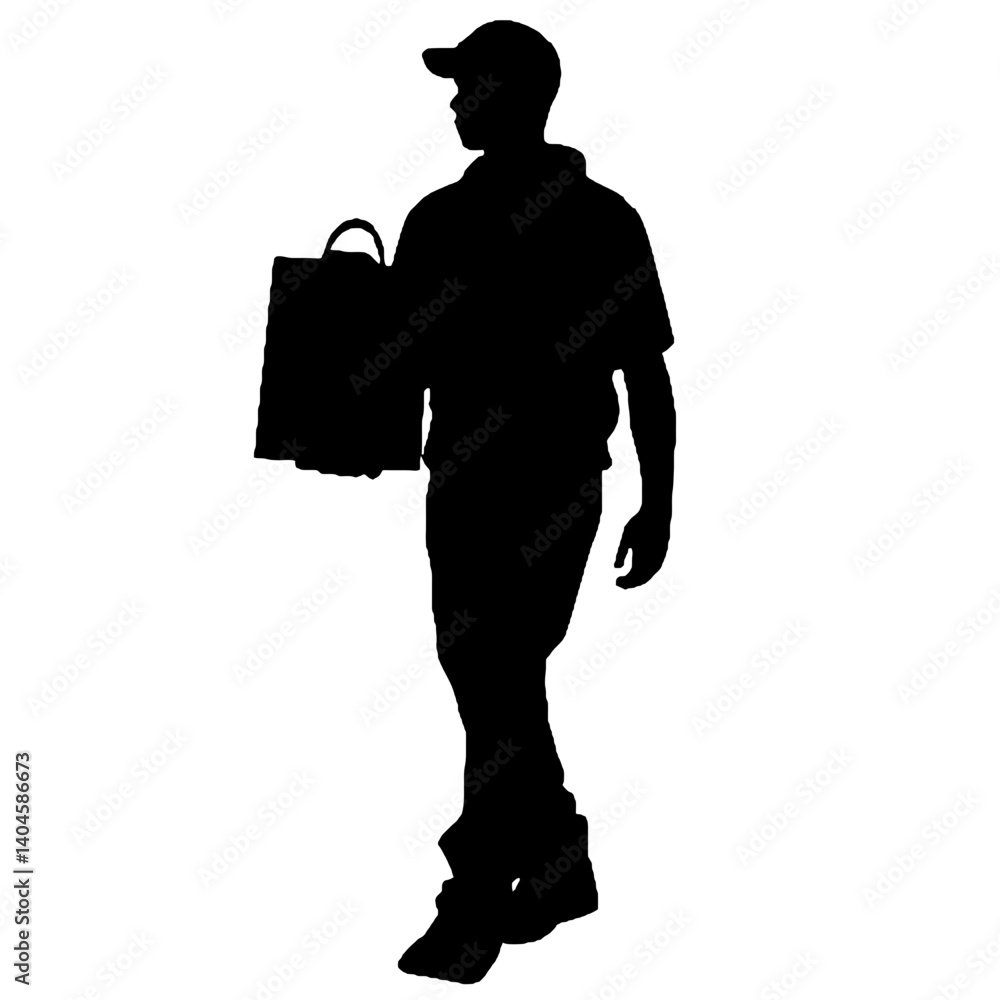 Obraz premium delivery service silhouette 