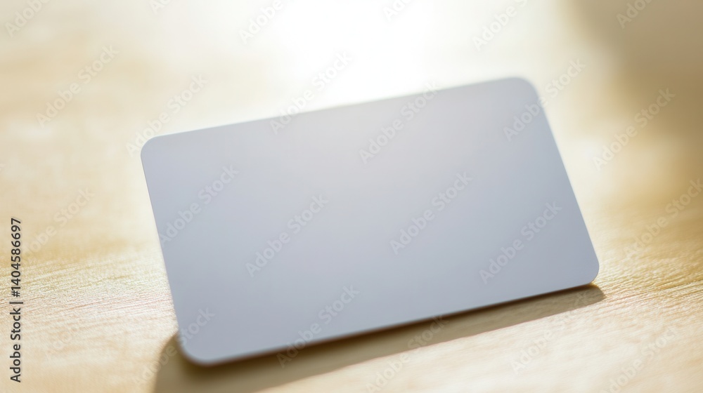 Blank white business card on a light wooden surface Blank white business card on a light wooden surface