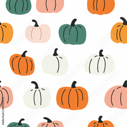 Pumpkin pattern.Exquisite vector vegetable patterns. 