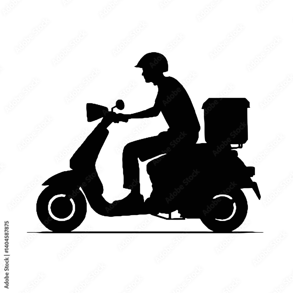 Fototapeta premium delivery guy silhouette