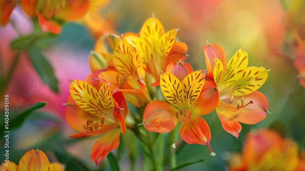 Vibrant Yellow and Orange Flowers Blooming Vibrant Yellow and Orange Flowers Blooming