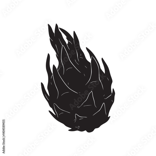Dragon fruit silhouette for tropical healthy fruit vector design
