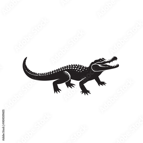 crocodile on white background