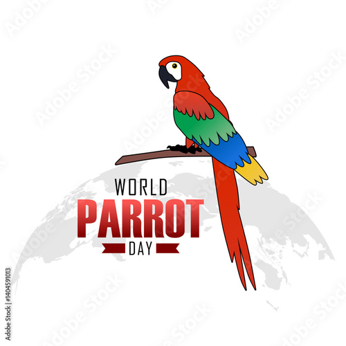 Vector graphic of World Parrot Day for World Parrot Day celebration.
