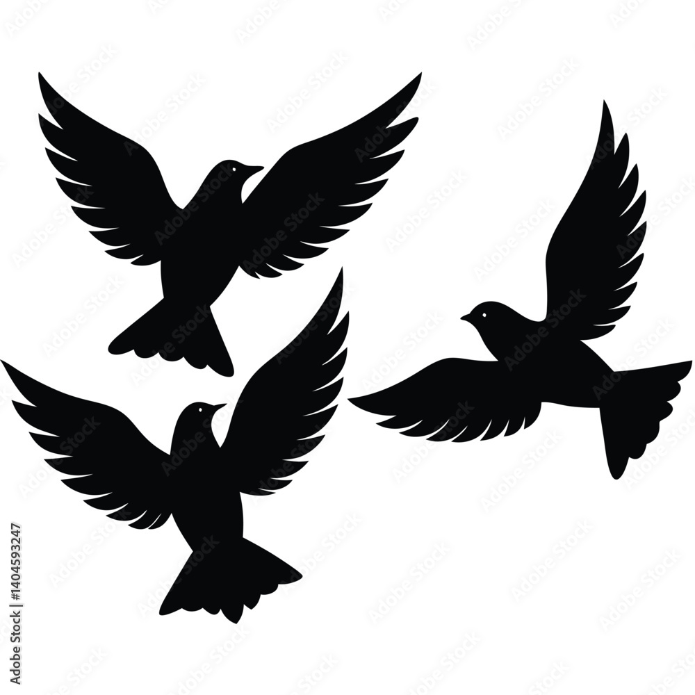 Bird group vector silhouette collection Bird group vector silhouette collection