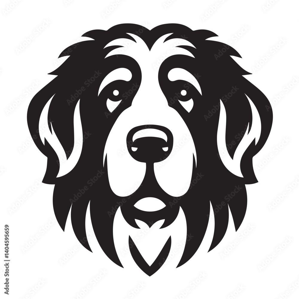 Fototapeta premium Akbash silhouette black and white vector icon