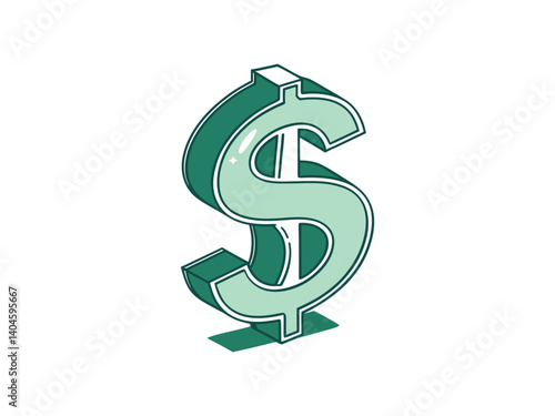 3d dollar sign on white background