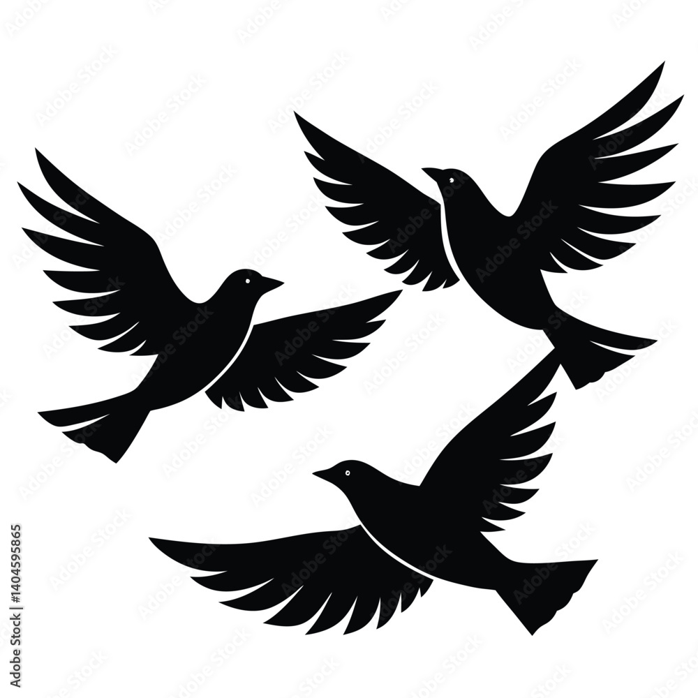 Bird group vector silhouette collection Bird group vector silhouette collection
