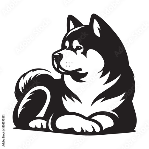 Akbash silhouette black and white vector icon