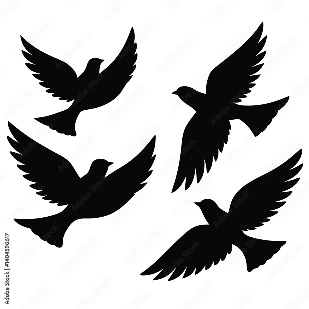 Bird group vector silhouette collection Bird group vector silhouette collection