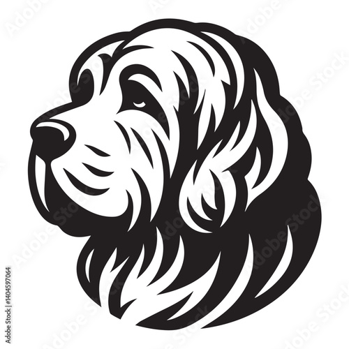 Akbash silhouette black and white vector icon