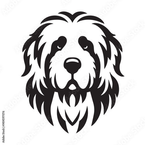 Akbash silhouette black and white vector icon