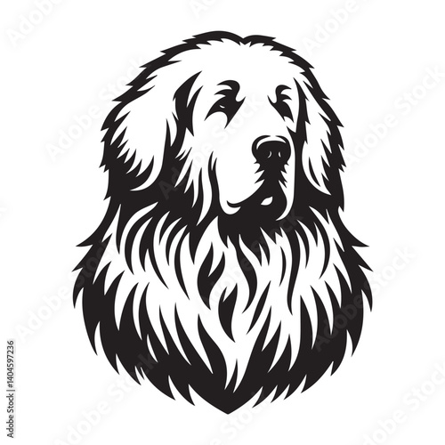 Akbash silhouette black and white vector icon