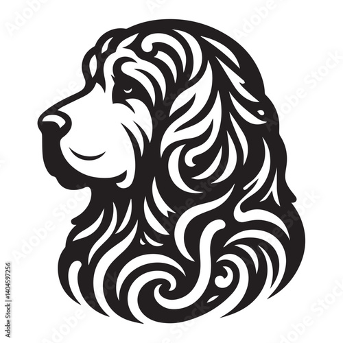 Akbash silhouette black and white vector icon