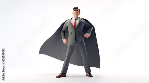 スーパーヒーロー風ビジネスマンのイラスト