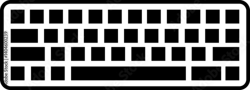 Keyboard icon in flat. Keyboard of computer, laptop. Modern key buttons for pc. isolated on transparent background.